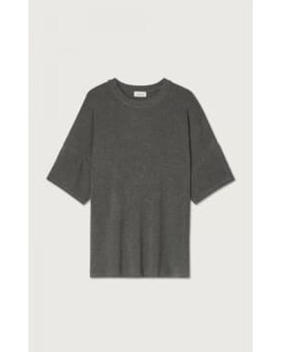 American Vintage Vediny T Shirt Charcoal Melange M/l - Gray