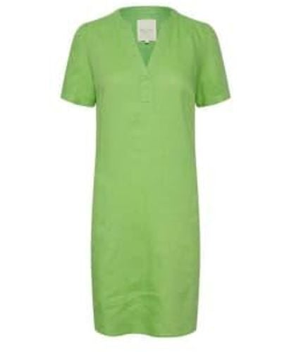 Part Two Aminase Linen Dress Grass - Verde