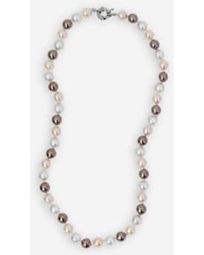 Soda Store Pearl Necklace Bright Plated | - Blue