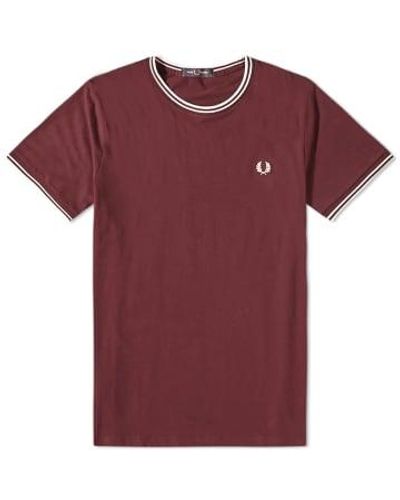 Fred Perry Twin Tipped T-shirt Oxblood L - Red