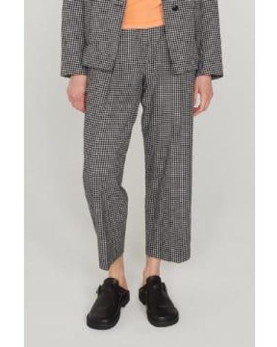 YMC Market Trouser Check Grey - Grigio