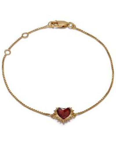 Rachel Jackson Electric Love Garnet Heart Bracelet / - Metallic