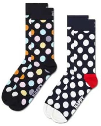 Happy Socks Bdo02-9350 2-pack Classic Big Dot Socks - Blue