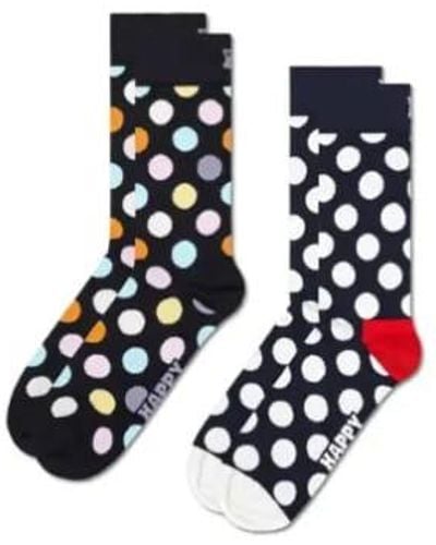 Happy Socks Bdo02 9350 2 Pack Classic Big Dot Socks - Blu