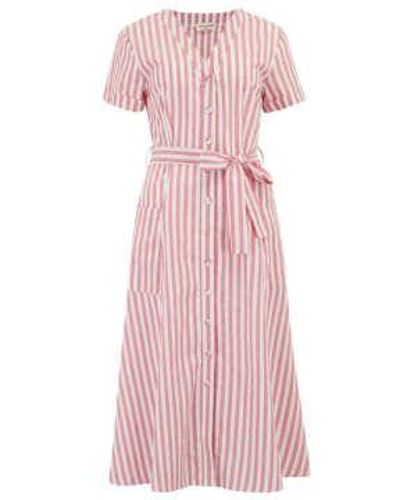 Sugarhill Evelina Deck Stripe Midi Dress 8 - Pink