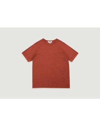 YMC T-shirt en télévision en coton biologique - Rouge