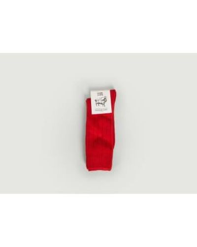 Homecore Par calcetines cachemira - Rojo