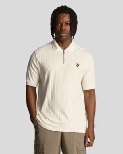 Lyle & Scott Textured Stripe Polo Shirt - Natural