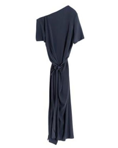 Ahlvar Gallery Chima Dress Gray Cupro And Viscose - Blue