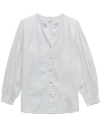 Yerse T-shirt à cou au crochet en coton blanc