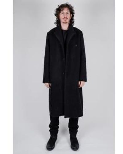 Hannes Roether Long manteau en laine bouillie noir