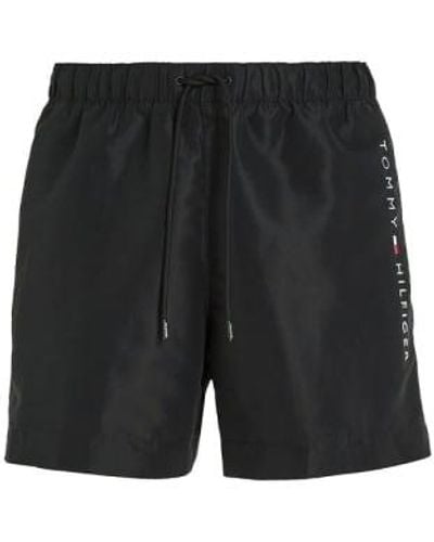 Tommy Hilfiger Mid Length Embroidered Swim Shorts Small - Black