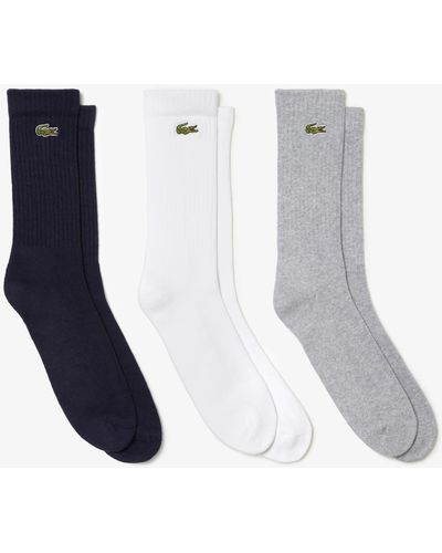 Lacoste Pack Of Three Pairs Of Sport Men's Socks Of High Cut Unisex - Blue