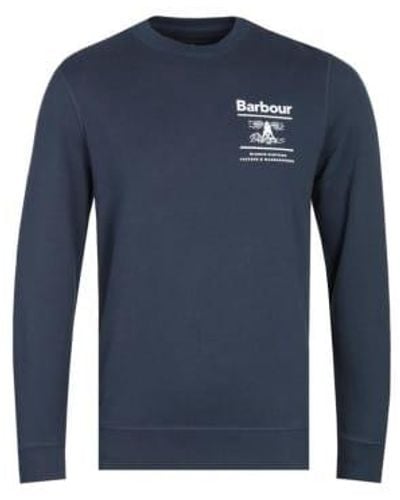 Barbour Reed Crew Sweatshirt Navy L - Blue