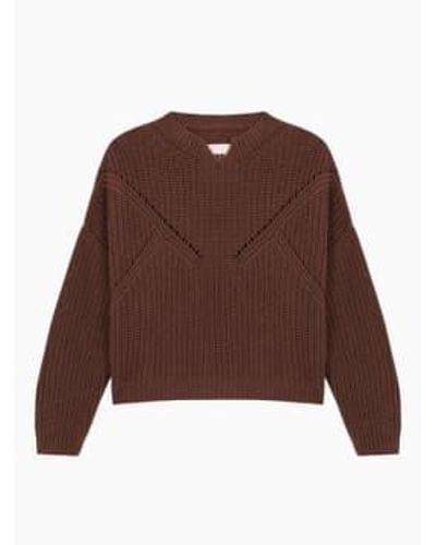 Cordera Cotton Cropped Sweater Madera - Marrone