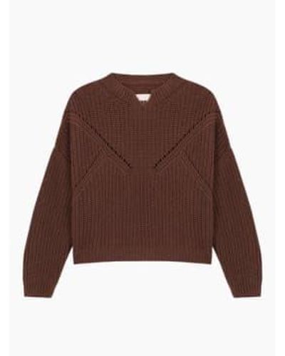 Cordera Cotton Cropped Sweater Madera - Marrone