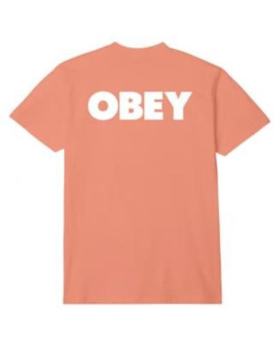 Obey T-Shirt mutig gehorchen 2 Uomo Citrus - Pink
