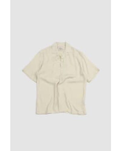 Portuguese Flannel Finger Print Shirt Off S - White