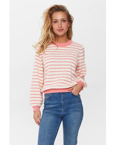 Numph Shell Pink Nunicole Pullover - Blue