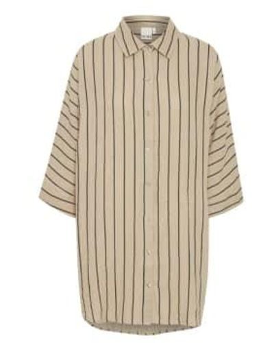 Ichi Foxa Striped Beach Shirt - Neutro