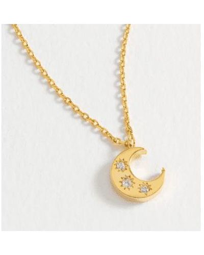 Estella Bartlett Cz Moon Pendant Necklace - Metallic