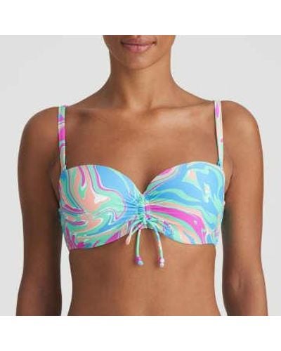 Marie Jo Arubani polierte trägerlosen Bikini -Oberteil im Ozeanwirbel - Blau