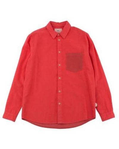 Folk 2 Tone Baby Cord Shirt Bright - Rosso