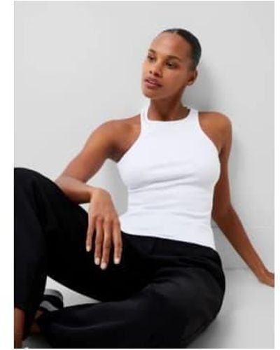 French Connection Rassia Sheryle Ribbed Tank Or - Bianco
