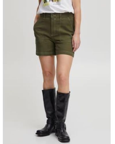 B.Young Byesra Shorts Olive Uk 14 - Green