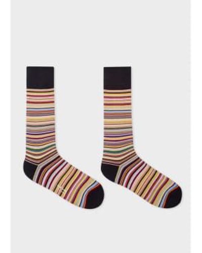Paul Smith Multicolour Stripe Socks Os - White