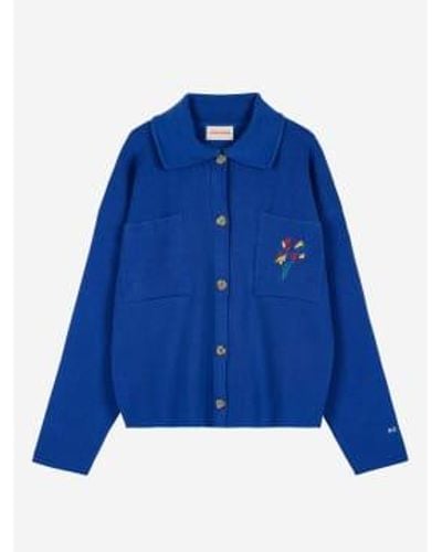 Bobo Choses Cardigan With Neck And Buttons M - Blue