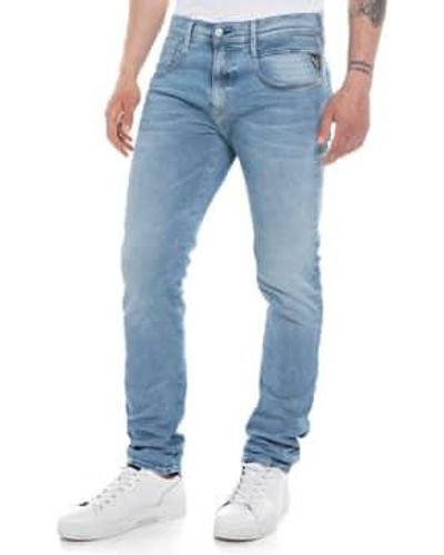 Replay Hyperflex reutilizó los jeans cónicos Anbass Slim - Azul
