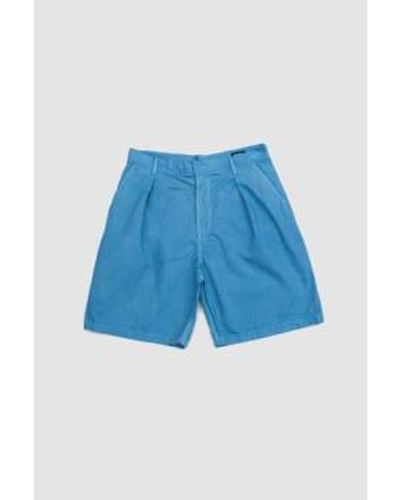 Arpenteur Page Hand Dyed Denim Shorts Ice Woad 30 - Blue