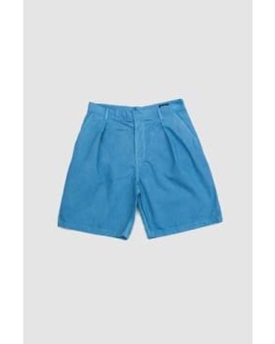 Arpenteur Page shorts jean teintes page ice woad - Bleu