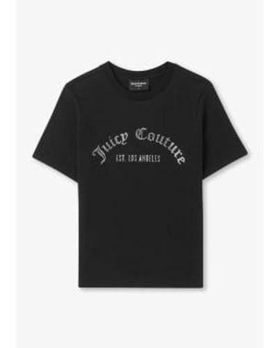 Juicy Couture Damen-t-shirt "arched diamante noah" in schwarz