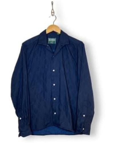 Gitman Vintage Sashiko Dobby Camp - Blu