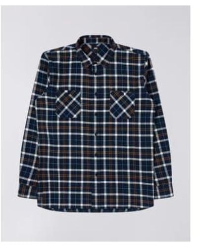 Edwin And Blue Labor Flannel Shirt
