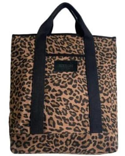 SIXTON LONDON Leopard Print Backpack - Black
