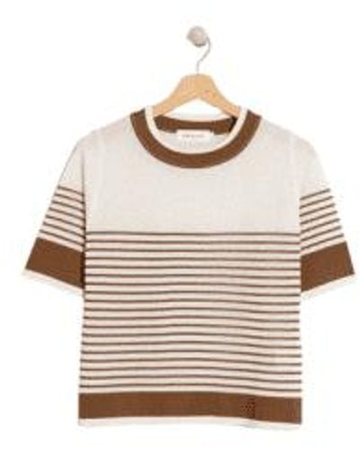 indi & cold Indi And Cold Viscose Striped Jumper In And Brown - Neutro
