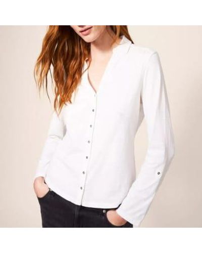 White Stuff Camisa jersey annie brillante blanco