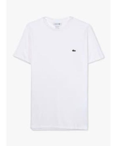 Lacoste T-shirt en jersey en coton à pima en blanc