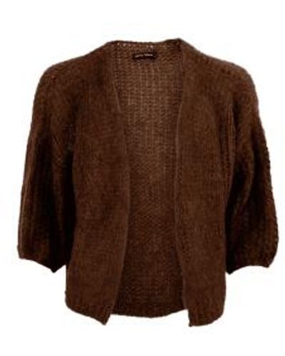 Black Colour Casey Puff Sleeve Cardigan Onesize - Brown