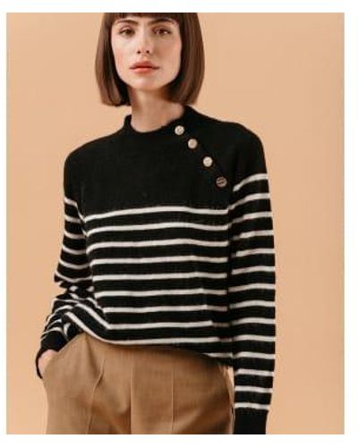 Grace & Mila And Striped Sweater With Chemin L - Black