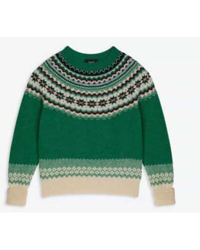 Lowie Caerphilly Fairisle Sweater S - Green