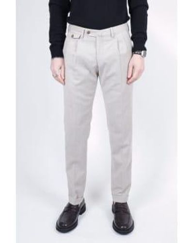 BRIGLIA Virgin Classic Trouser Beige - Bianco