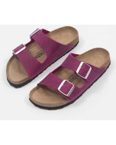 Birkenstock Arizona Oiled Leather Sandals - Purple
