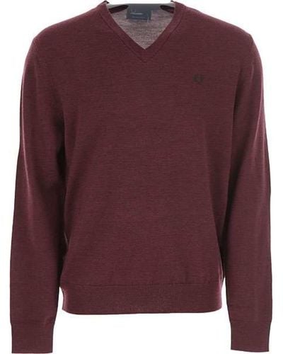 Fred Perry Classic V Neck Jumper K4500 163 - Purple