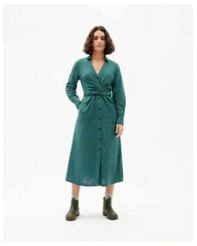Thinking Mu Klein Vichy Amy Dress Organic Cotton - Green