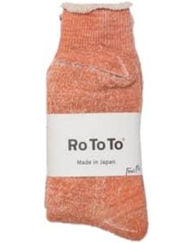 RoToTo Calcetines doble cara naranja - Rosa