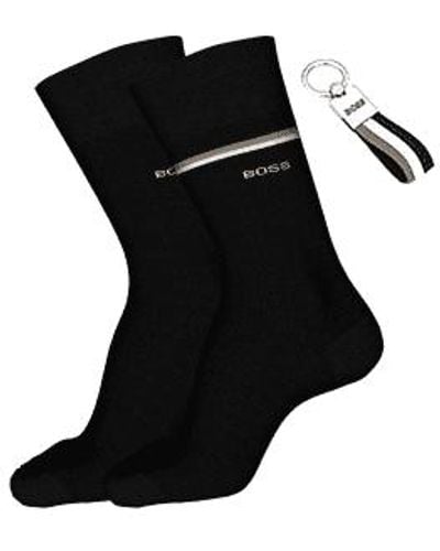 BOSS Pack Of 2 Rs Keyring Socks Gift Set - Nero
